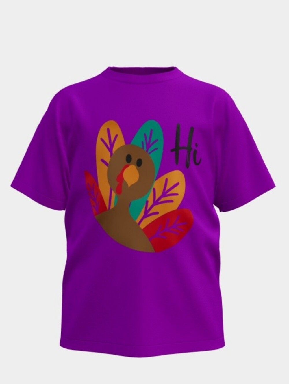 Purple Kids Turkey Graphic Tee